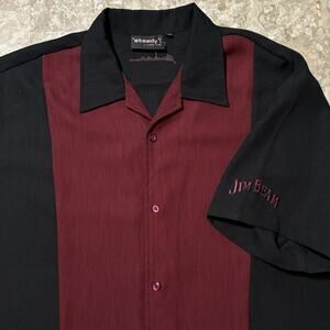 Steady Last Call Shirt Mens 2XL Black Red Jim Beam Whiskey Bowling Retro USA